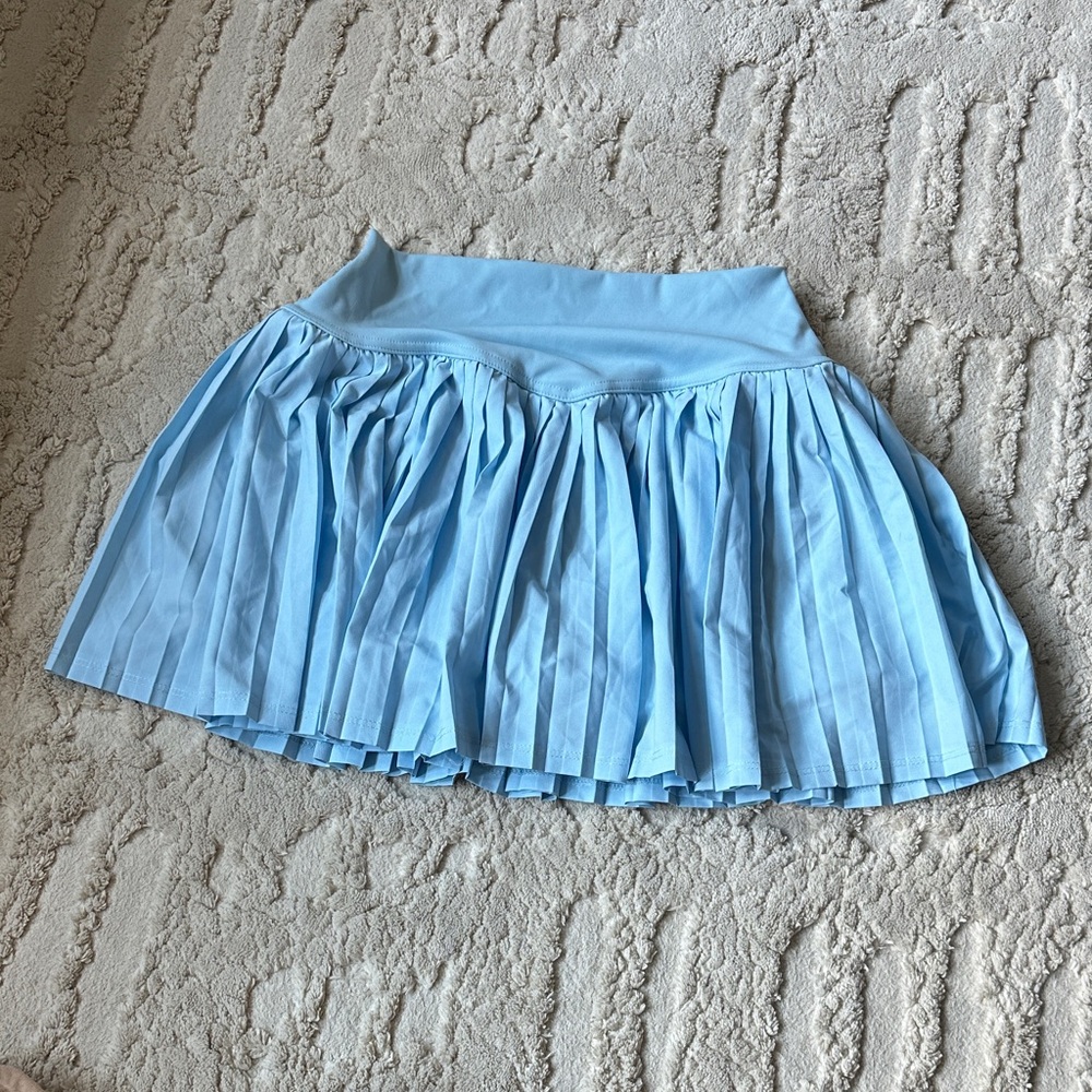 Light Blue Pleated Women's Skirt